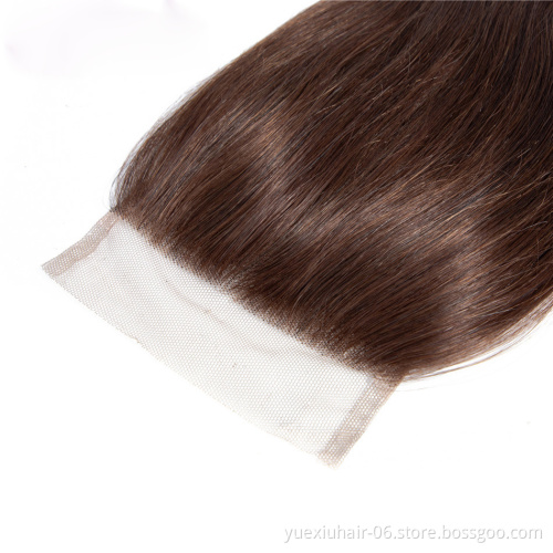 Wholesale Light Brown Color 2 Hair Color Highlights Double Drawn Remy Human Hair Extensions